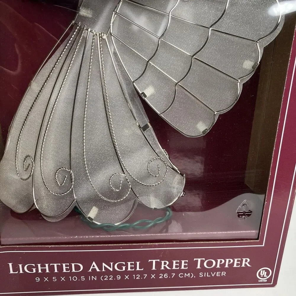 BEAUTIFUL TRIMMING TRADITIONS SPARKLING SILVER LIGHTED ANGEL TREE TOPPER 9